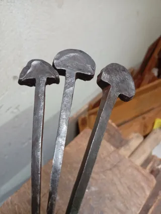 3 Clavos Antiguos Forja Grandes