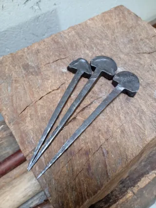 3 Clavos Antiguos Forja Grandes