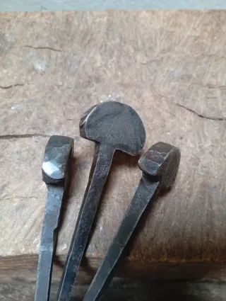 3 Clavos Antiguos Forja Grandes