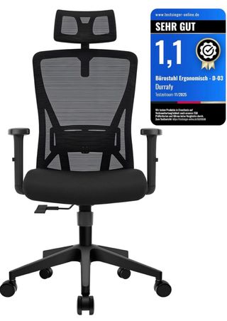 Silla Escritorio Ergonómica Negra + Ruedas Nuevas!