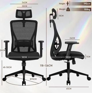 Silla Escritorio Ergonómica Negra + Ruedas Nuevas!