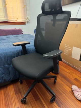 Silla Escritorio Ergonómica Negra + Ruedas Nuevas!