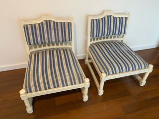 Sillon Madera y Tela 2 unds