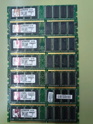 Lote 8 Memorias RAM Kingston 512MB DDR