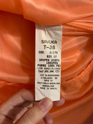 Vestido de ceremonia rosa y dorado