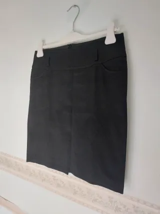 Gonna tubino nera vintage grana di riso L