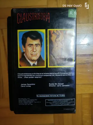 Película VHS Claustrofobia James Farentino