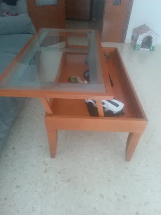 Mesa de centro madera y cristal