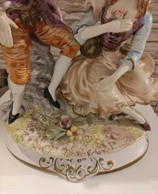 Capodimonte Ceramica Coppia Figure Barocche