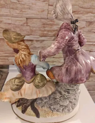 Capodimonte Ceramica Coppia Figure Barocche
