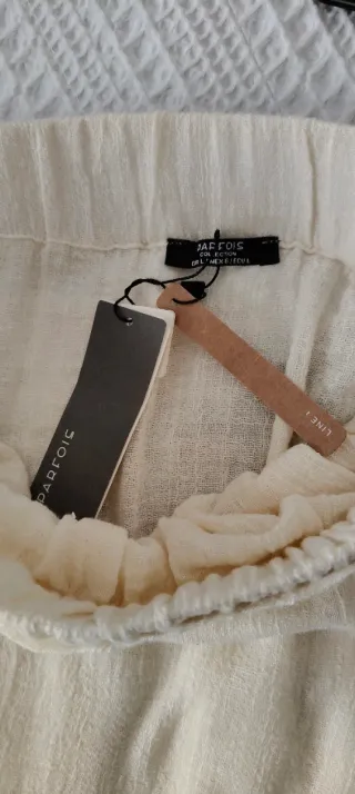 Falda larga de Lino beige Parfois talla M