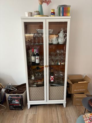 Armario vitrina cristal y madera