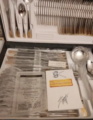 Servizio posate 24 pz acciaio e oro Gottinghen