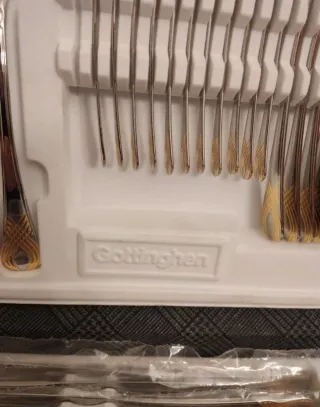 Servizio posate 24 pz acciaio e oro Gottinghen