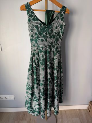 Vestido Mercedes Romero verde largo ieal vesti T42