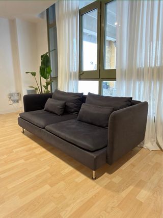 Sofá Soderhamn 3 plazas gris + módulo reposapiés