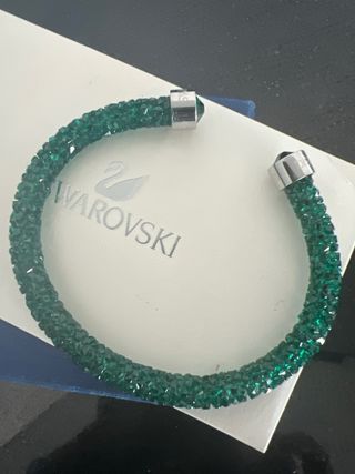 Pulsera Swarovski Verde y Plateada