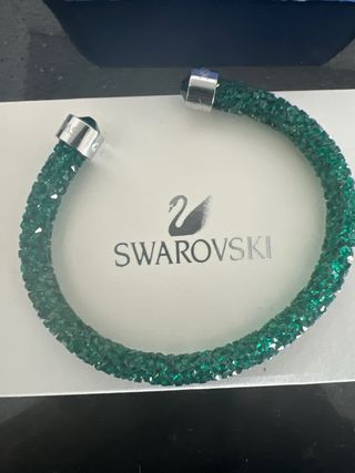 Pulsera Swarovski Verde y Plateada