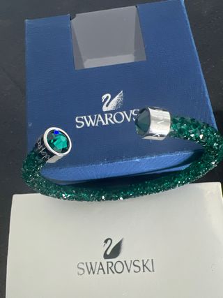 Pulsera Swarovski Verde y Plateada