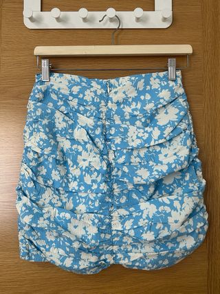 Falda Mango Fruncida Estampada Talla S