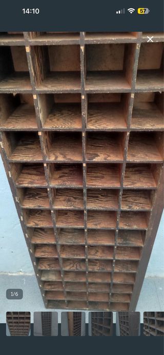 Casillero imprenta cajonera madera