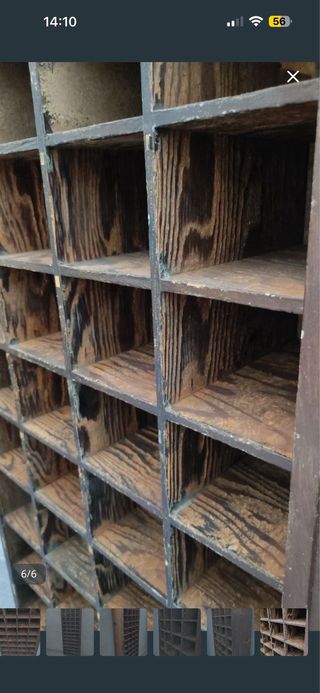 Casillero imprenta cajonera madera