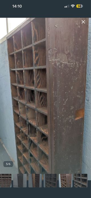 Casillero imprenta cajonera madera