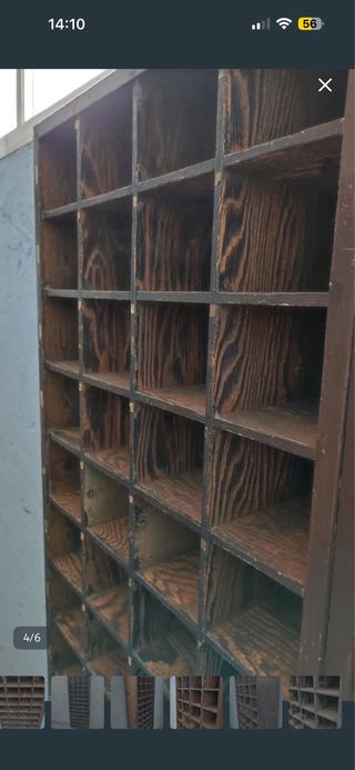 Casillero imprenta cajonera madera