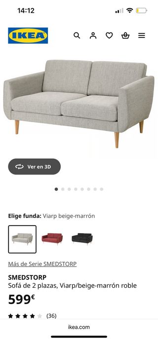 Sofá 2 plazas Ikea beige tela