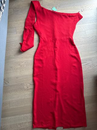 Abito rosso monospalla