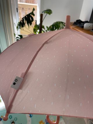 Paraguas infantil rosa con diseño de oso