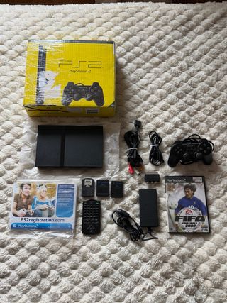 PlayStation 2 Slim Scatola + Accessori + Gioco