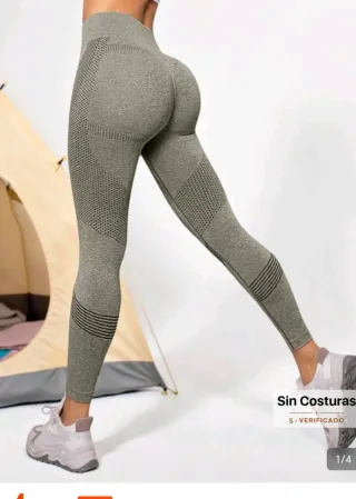 Mallas deportivas mujer grises/verdes