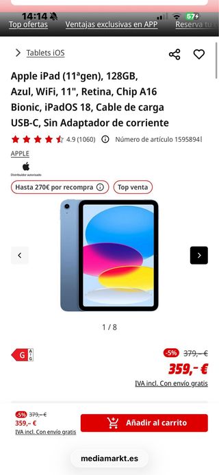 iPad 11ª Gen (2020) 128GB