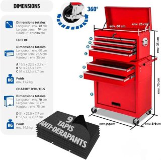 Carrinho de Ferramentas Kraft Muller Vermelho