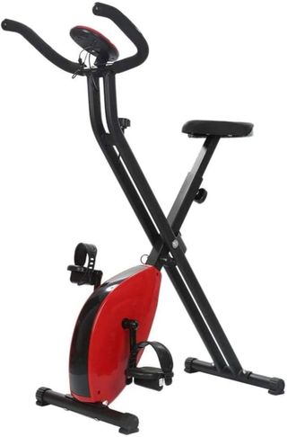 Bicicleta Estática Plegable Roja