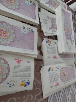 Colección 10 ECU Billetes Especímenes