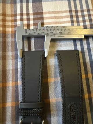 Correa de reloj negra tela y polipiel