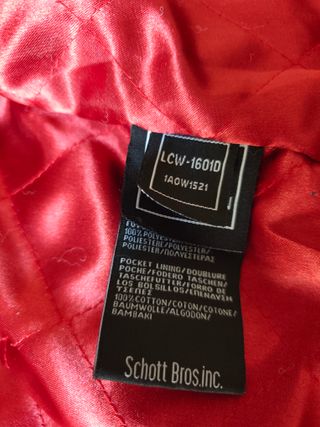 Chaqueta de Cuero Schott Roja