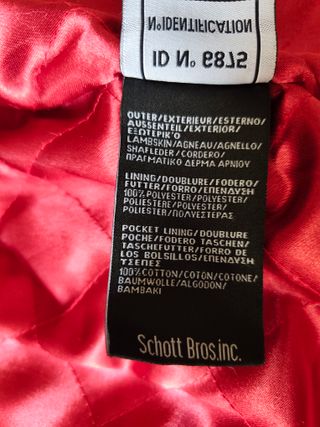 Chaqueta de Cuero Schott Roja