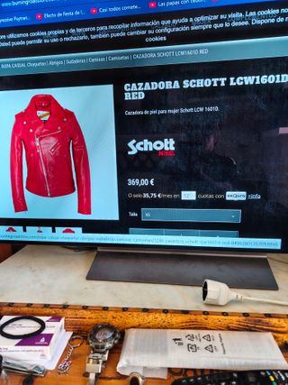 Chaqueta de Cuero Schott Roja