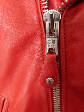 Chaqueta de Cuero Schott Roja
