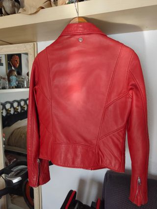 Chaqueta de Cuero Schott Roja
