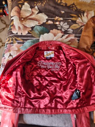 Chaqueta de Cuero Schott Roja