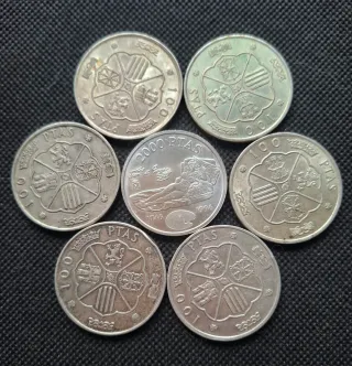 Monedas plata 100 pesetas y 2000 pesetas