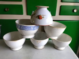 Juego 6 Tazones Desayuno Antiguos loza