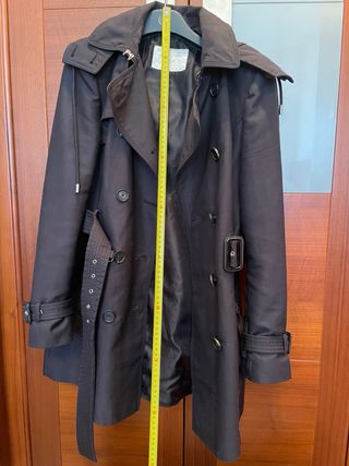 Gabardina Zara Negra Talla M