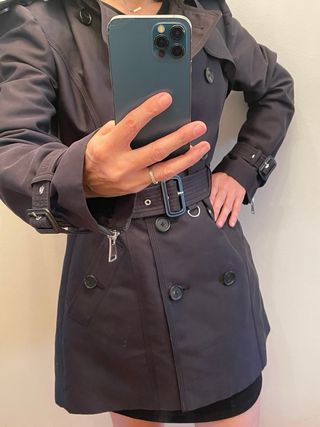 Gabardina Zara Negra Talla M