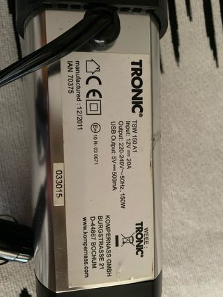 Inversor Coche Tronic 150W 12V a AC