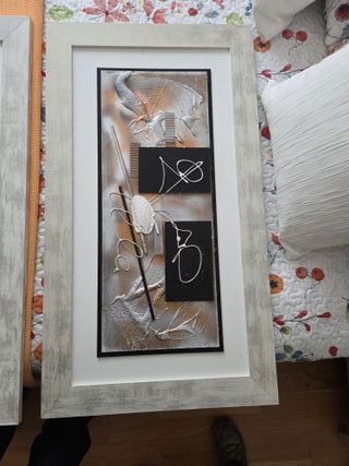 Cuadros modernos plata y negro